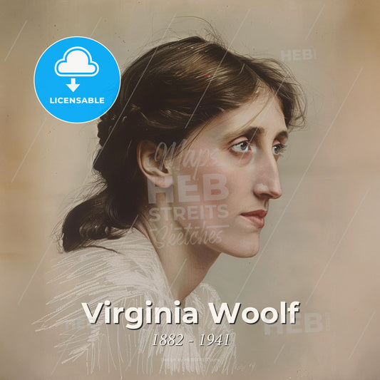 Virginia Woolf, 1882 - 1941, British writer - A Painting Of A Woman Print Template