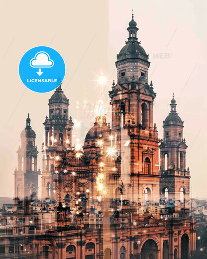 Visakhapatnam India Skyline Art Poster - A large building with towers and a city in the background