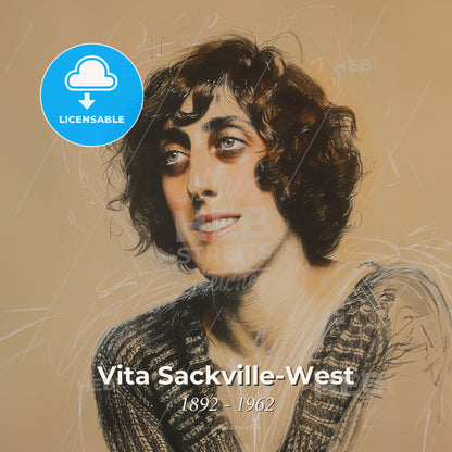 Vita Sackville-West, 1892 - 1962, British writer and gardener - A Drawing Of A Woman Print Template