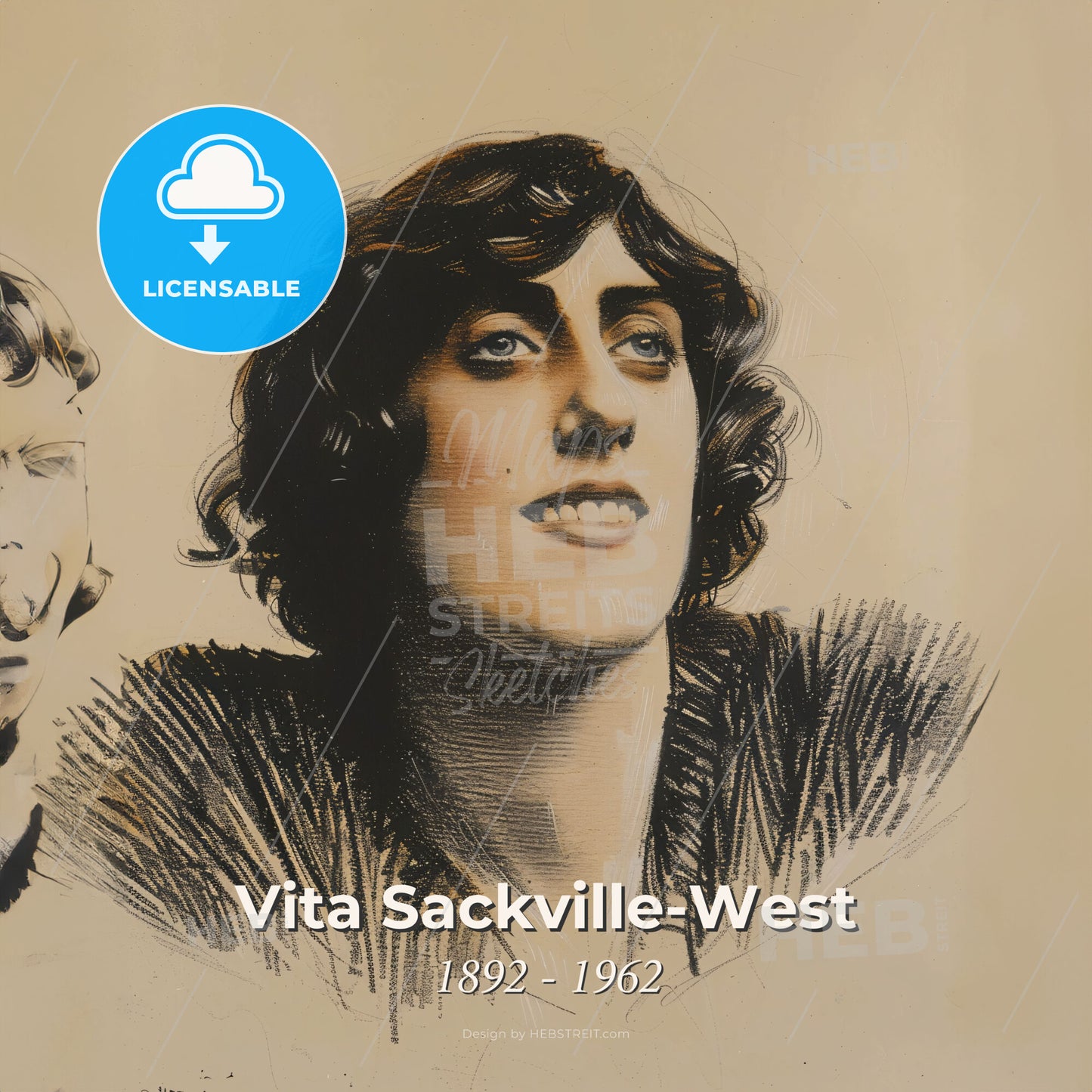 Vita Sackville-West, 1892 - 1962, British writer and gardener - A Drawing Of A Woman Print Template
