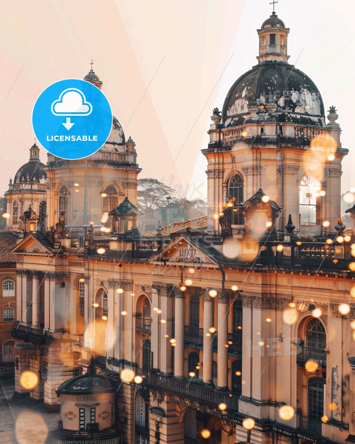 Vitoria da Conquista City Art Skyline Composite - A building with a dome shaped roof