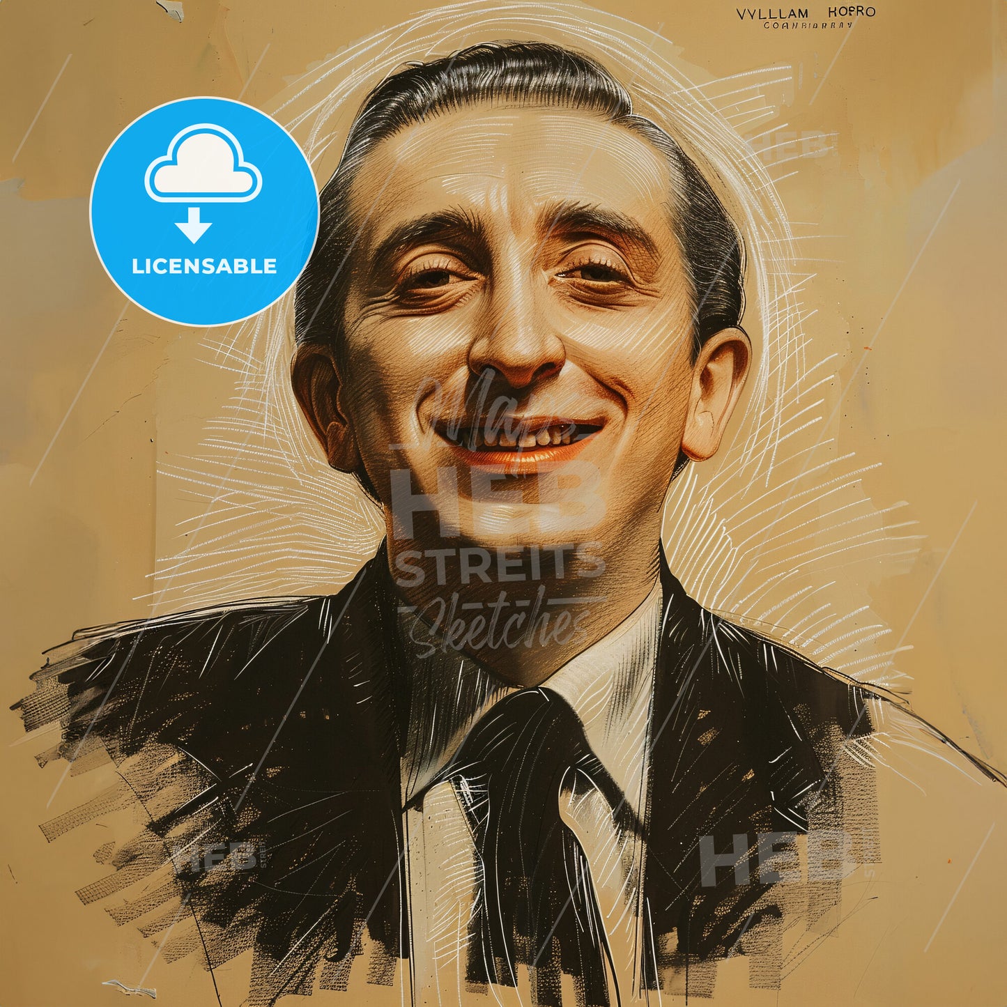 Vladimir Horowitz, 1903 - 1989, Russian-American pianist - A Man Smiling With A Tie