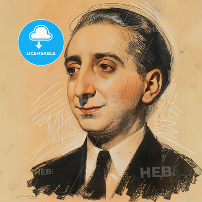 Vladimir Horowitz, 1903 - 1989, Russian-American pianist - A Drawing Of A Man