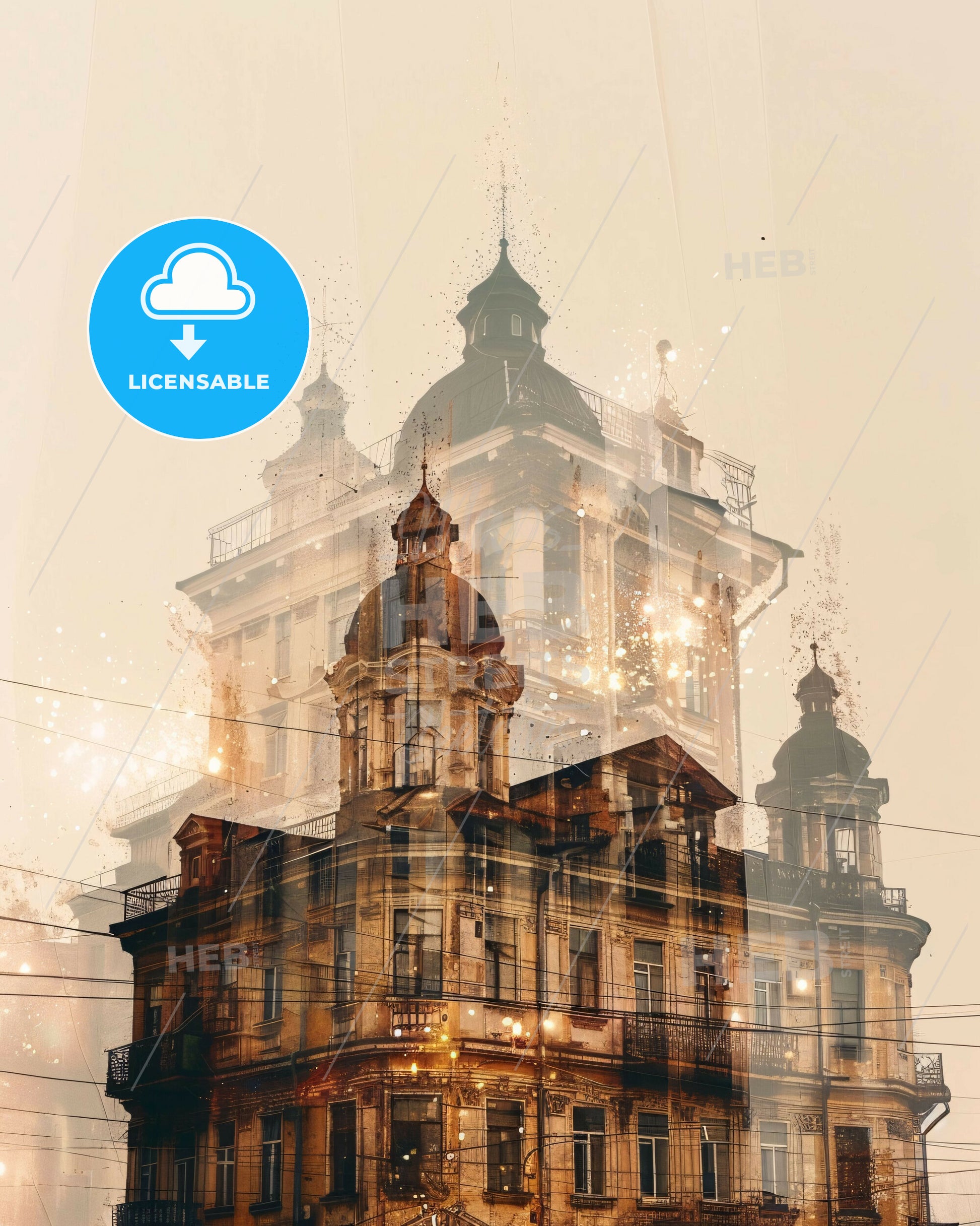 Voronezh City Skyline Composite Art Poster - A building with a tower