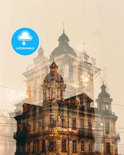 Voronezh City Skyline Composite Art Poster - A building with a tower