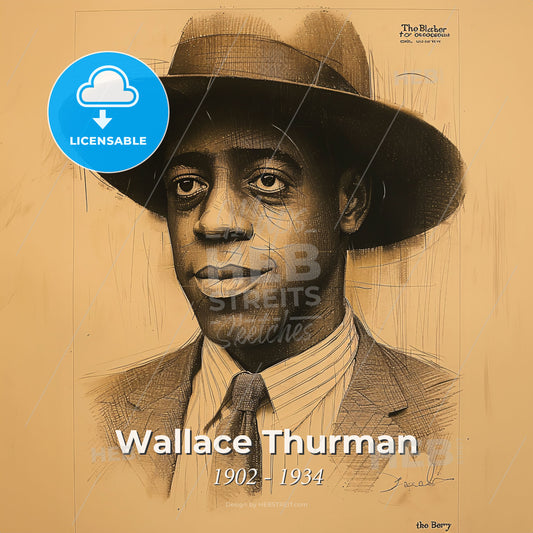 Wallace Thurman, 1902 - 1934, American writer - A Man Wearing A Hat Print Template