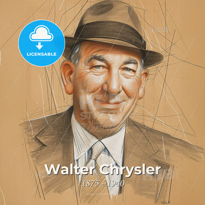 Walter Chrysler, 1875 - 1940, American automotive industry executive - A Man Wearing A Hat And Suit Print Template