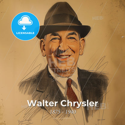 Walter Chrysler, 1875 - 1940, American automotive industry executive - A Man In A Suit And Tie Print Template