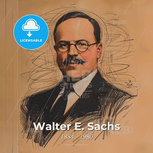 Walter E. Sachs, 1884 - 1980, American investment banker - A Portrait Of A Man With A Mustache Print Template