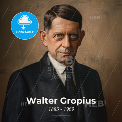 Walter Gropius, 1883 - 1969, German architect - A Man In A Suit And Tie Print Template