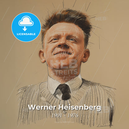 Werner Heisenberg, 1901 - 1976, German physicist - A Drawing Of A Man Print Template