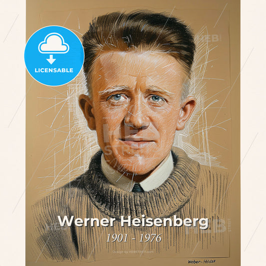 Werner Heisenberg, 1901 - 1976, German physicist - A Portrait Of A Man Print Template