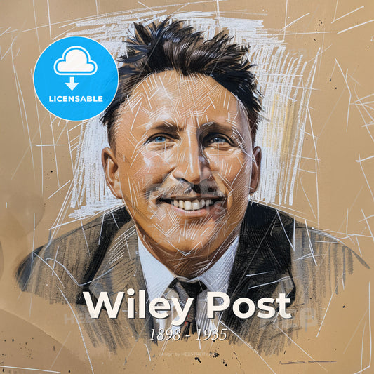 Wiley Post, 1898 - 1935, American aviator and navigator - A Man In A Suit And Tie Print Template