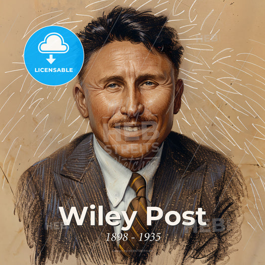 Wiley Post, 1898 - 1935, American aviator and navigator - A Man In A Suit And Tie Print Template
