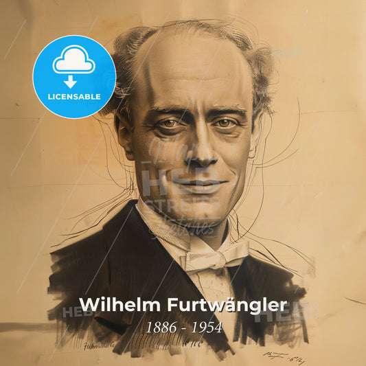 Wilhelm Furtwängler, 1886 - 1954, German conductor - A Drawing Of A Man Print Template