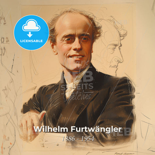 Wilhelm Furtwängler, 1886 - 1954, German conductor - A Drawing Of A Man Print Template