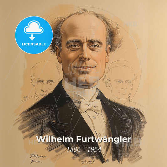 Wilhelm Furtwängler, 1886 - 1954, German conductor - A Drawing Of A Man Print Template