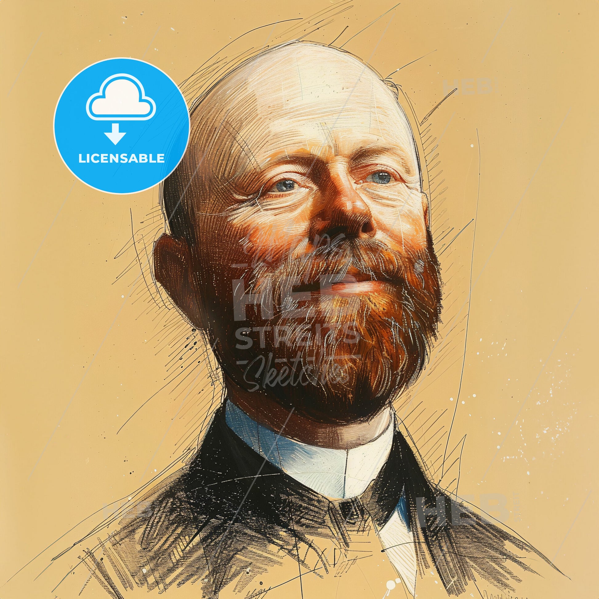 Willem Einthoven, 1860 - 1927, Dutch physician - A Man With A Beard