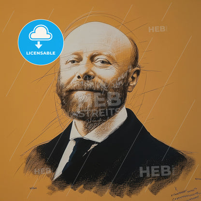 Willem Einthoven, 1860 - 1927, Dutch physician - A Man With A Beard