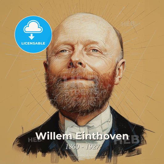 Willem Einthoven, 1860 - 1927, Dutch physician - A Man With A Beard Print Template