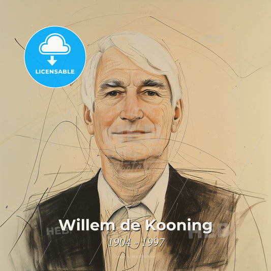 Willem de Kooning, 1904 - 1997, Dutch-American painter - A Drawing Of A Man Print Template