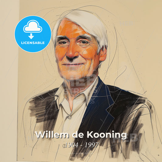 Willem de Kooning, 1904 - 1997, Dutch-American painter - A Man In A Suit Print Template