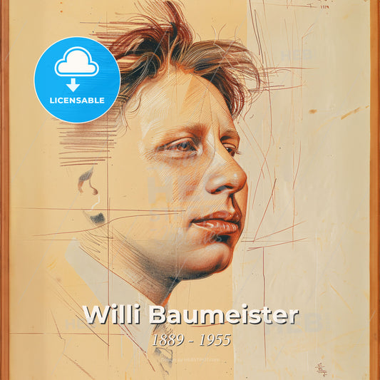 Willi Baumeister, 1889 - 1955, German painter and stage designer - A Drawing Of A Man Print Template