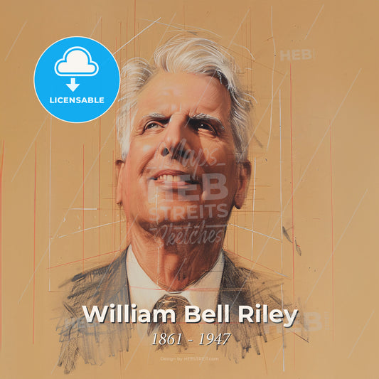 William Bell Riley, 1861 - 1947, American preacher and educator - A Drawing Of A Man Print Template