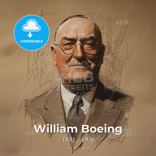 William Boeing, 1881 - 1956, American aviation pioneer - A Man In A Suit And Tie Print Template