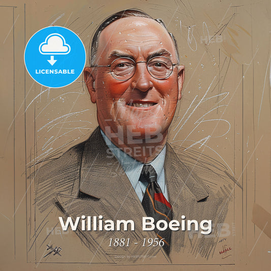William Boeing, 1881 - 1956, American aviation pioneer - A Man In A Suit And Tie Print Template