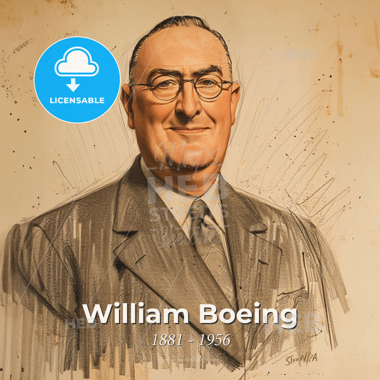 William Boeing, 1881 - 1956, American aviation pioneer - A Man In A Suit And Tie Print Template
