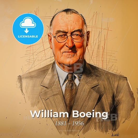William Boeing, 1881 - 1956, American aviation pioneer - A Man In A Suit And Tie Print Template