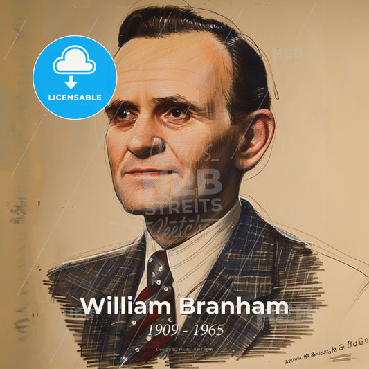 William Branham, 1909 - 1965, American evangelist - A Drawing Of A Man In A Suit Print Template