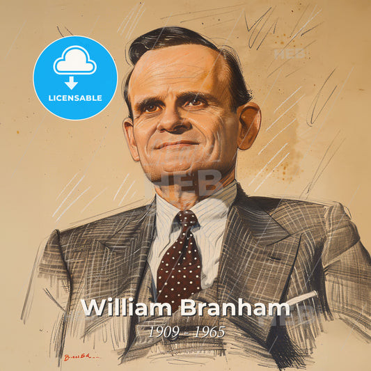 William Branham, 1909 - 1965, American evangelist - A Drawing Of A Man In A Suit Print Template