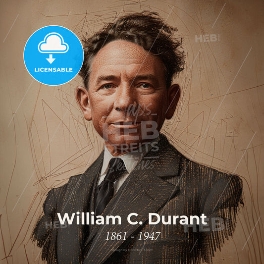 William C. Durant, 1861 - 1947, American entrepreneur and financier - A Man In A Suit Print Template