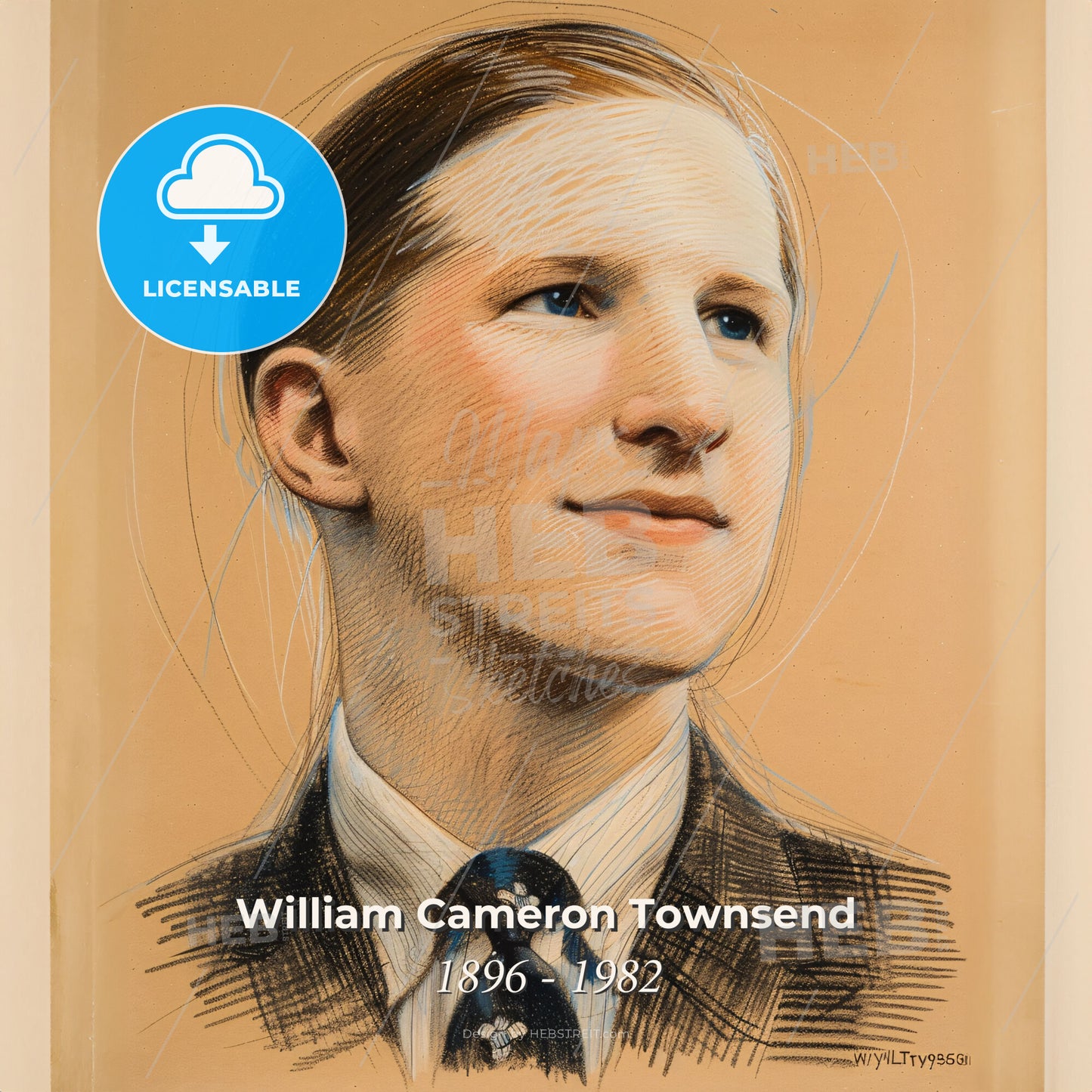 William Cameron Townsend, 1896 - 1982, American missionary - A Drawing Of A Man Print Template