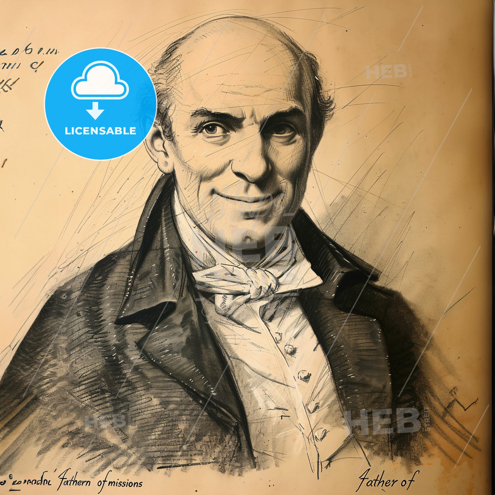 William Carey, 1761 - 1834, British missionary - A Drawing Of A Man