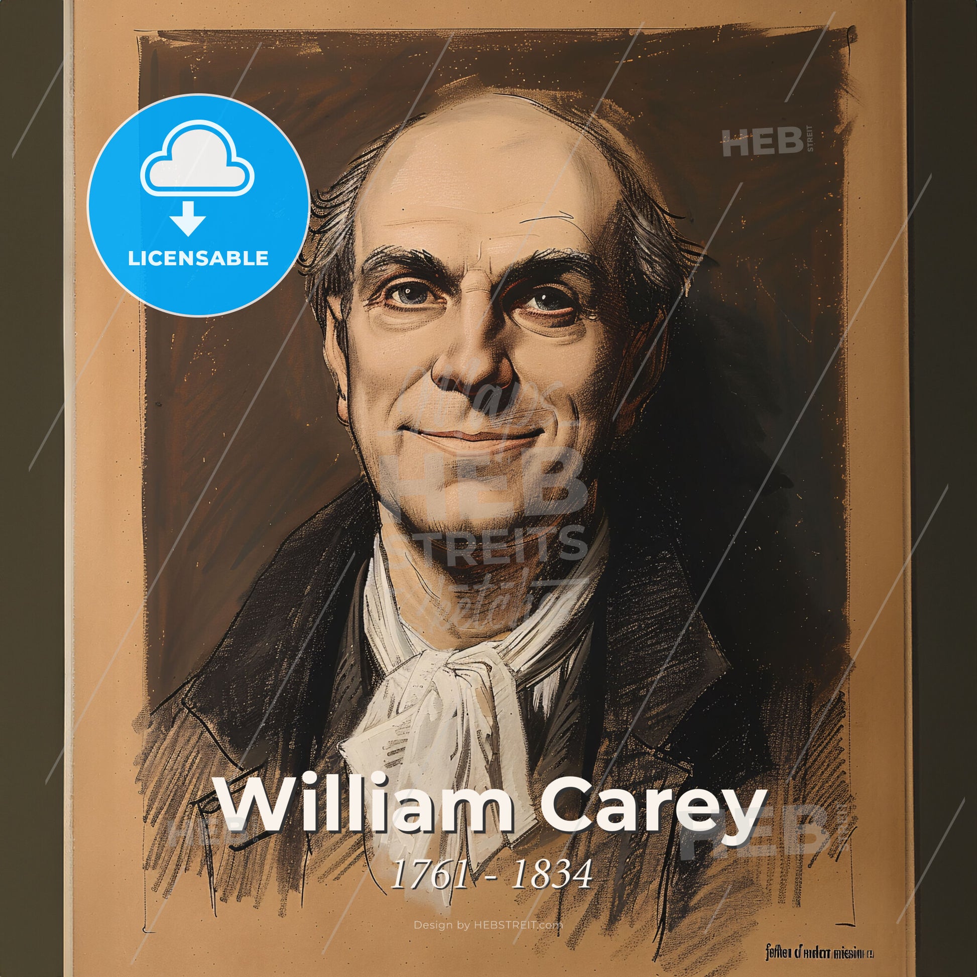 William Carey, 1761 - 1834, British missionary - A Drawing Of A Man Print Template