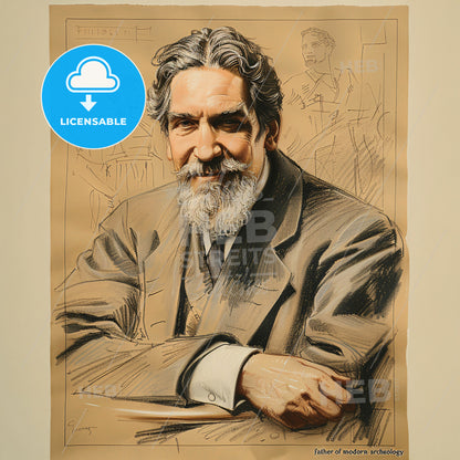 William Flinders Petrie, 1853 - 1942, British archaeologist - A Man With A Beard