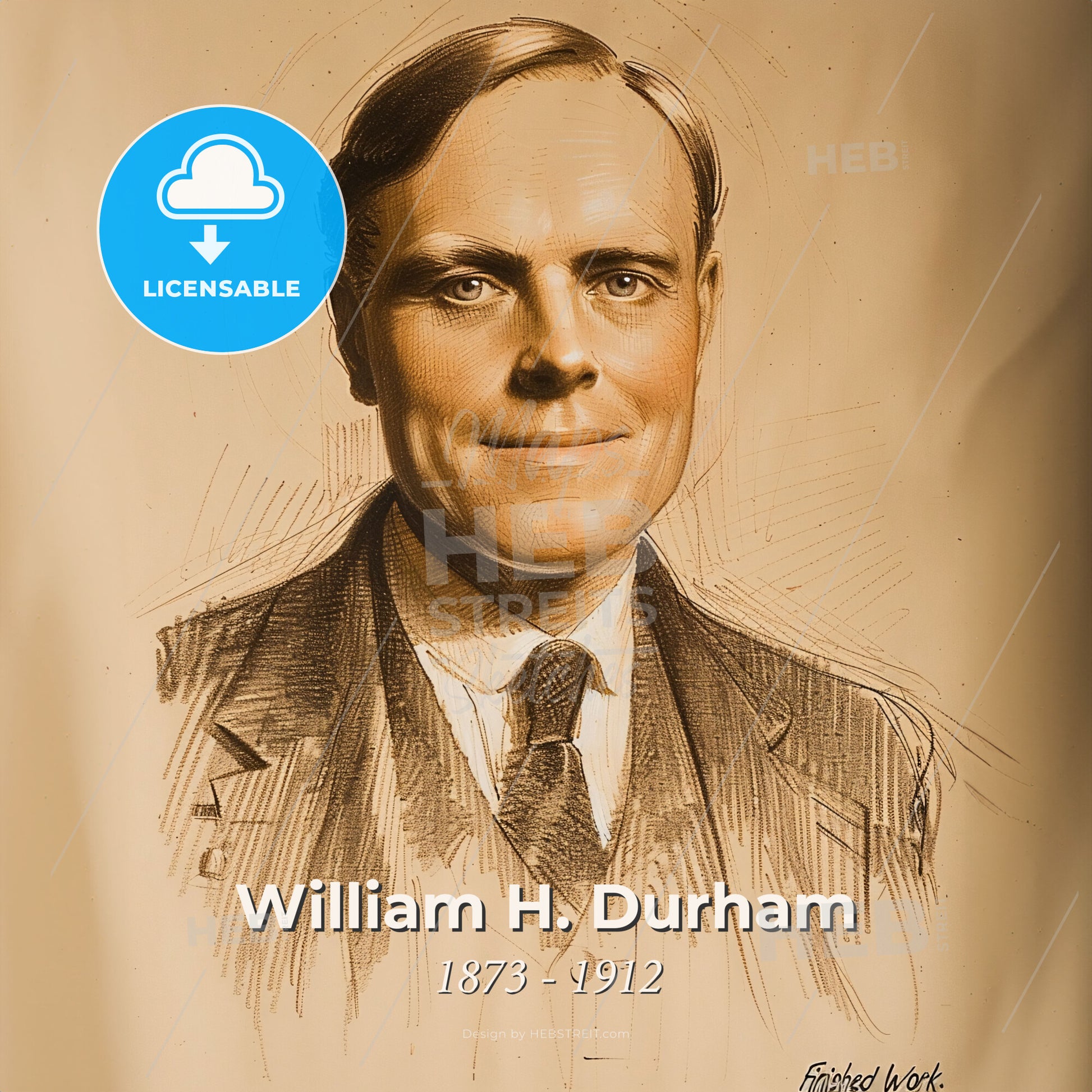 William H. Durham, 1873 - 1912, American Pentecostal preacher - A Portrait Of A Man Print Template