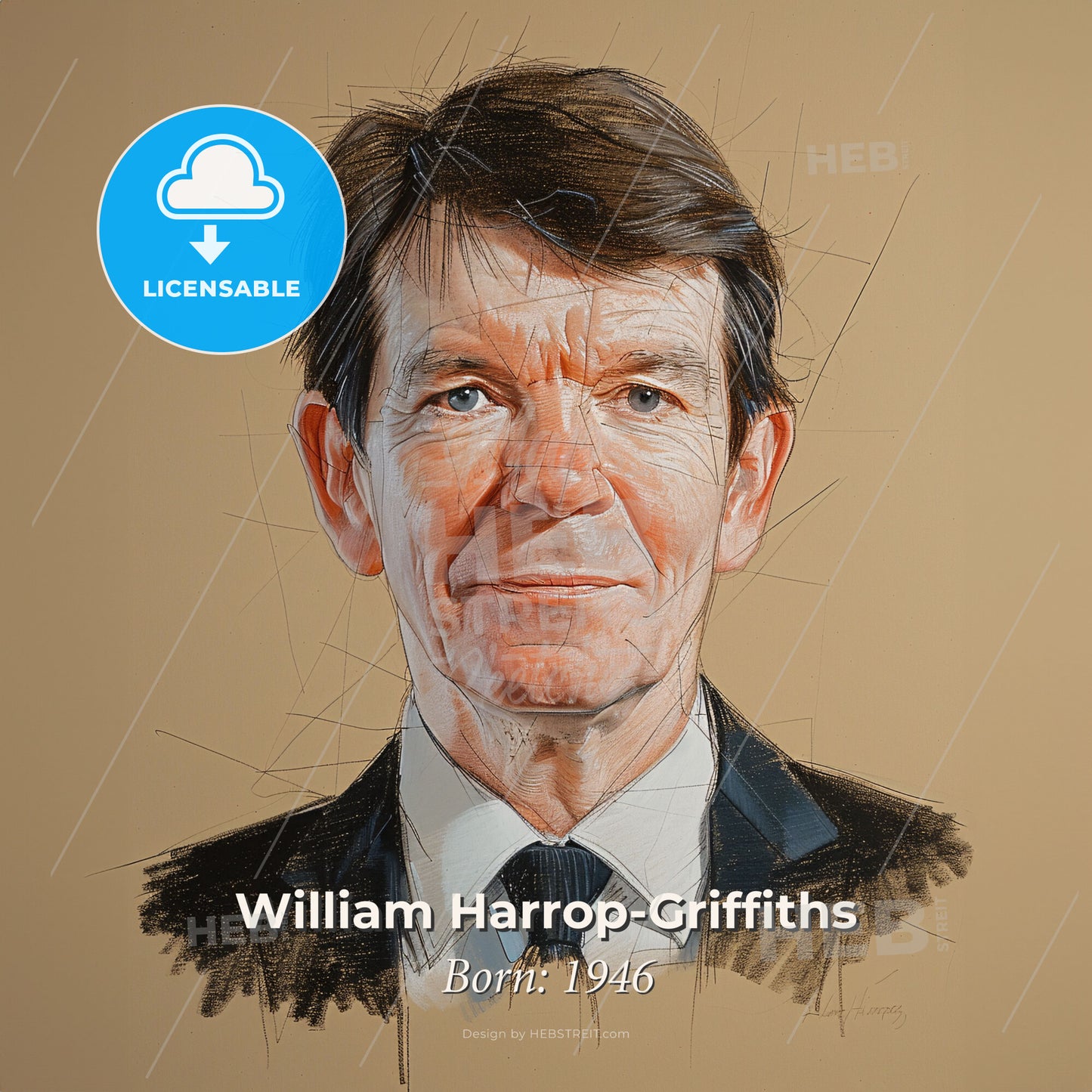 William Harrop-Griffiths, Born: 1946, British anesthesiologist - A Man In A Suit And Tie Print Template