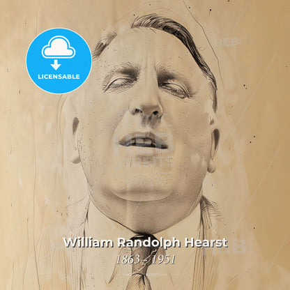 William Randolph Hearst, 1863 - 1951, American newspaper magnate - A Drawing Of A Man Print Template