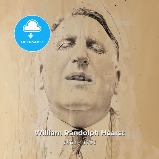 William Randolph Hearst, 1863 - 1951, American newspaper magnate - A Drawing Of A Man Print Template