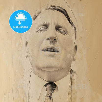 William Randolph Hearst, 1863 - 1951, American newspaper magnate - A Drawing Of A Man