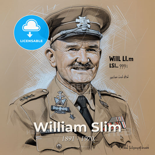 William Slim, 1891 - 1970, British Field Marshal - A Man In A Military Uniform Print Template