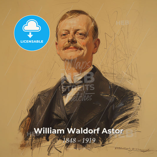 William Waldorf Astor, 1848 - 1919, American hotelier - A Painting Of A Man In A Suit Print Template