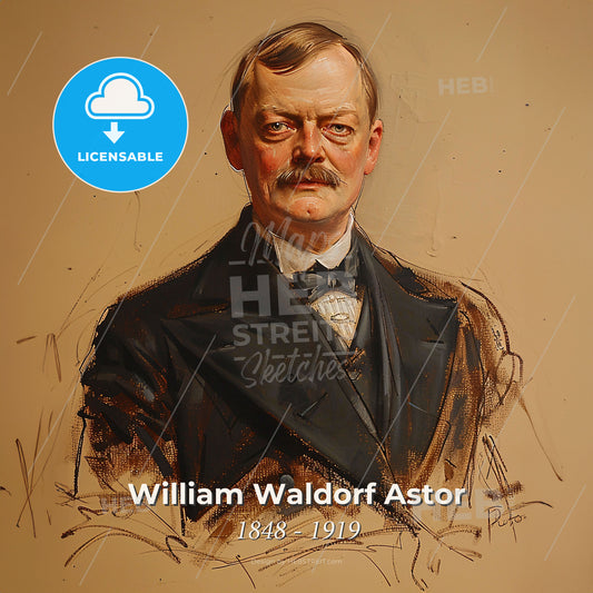 William Waldorf Astor, 1848 - 1919, American hotelier - A Painting Of A Man In A Suit Print Template