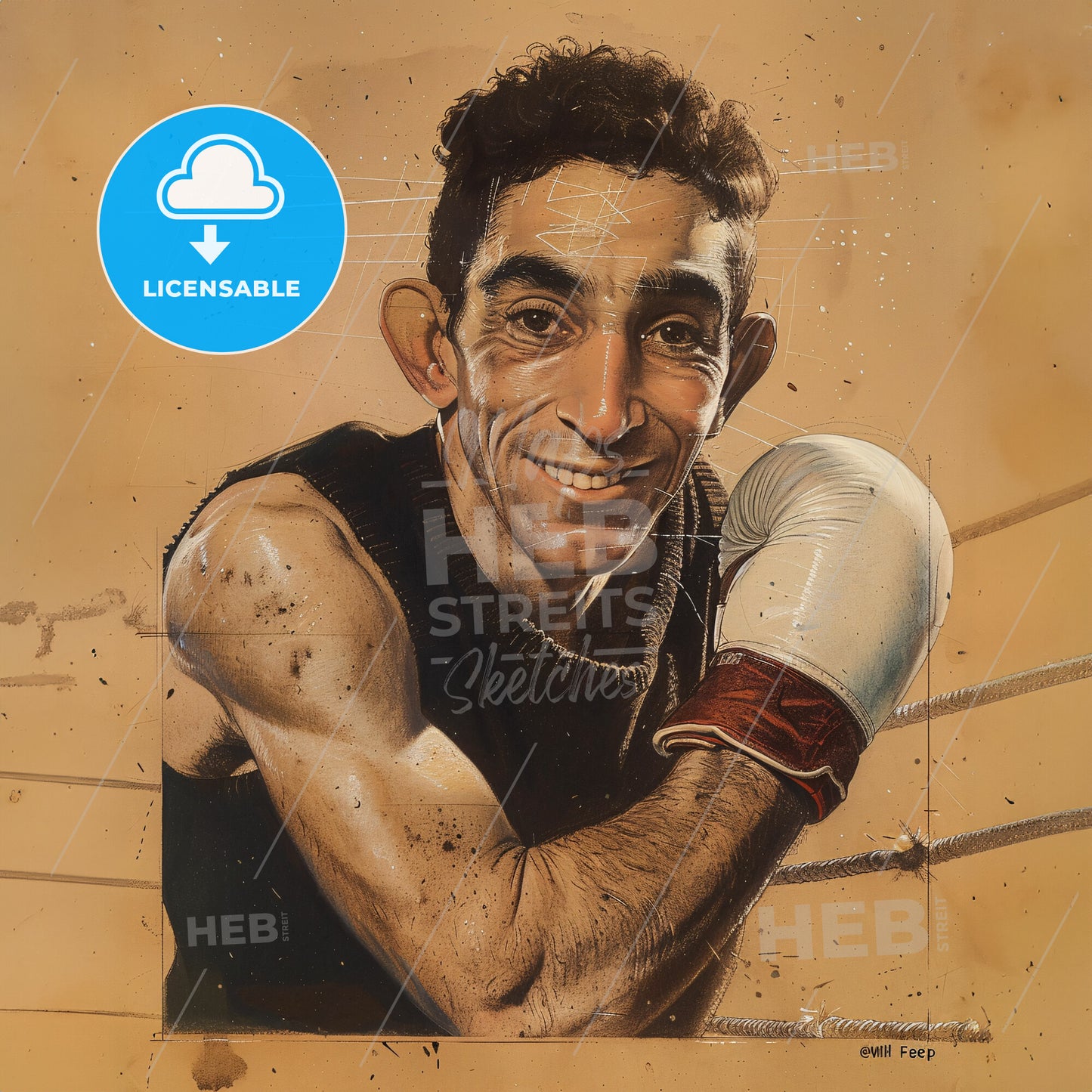 Willie Pep, 1922 - 2006, American featherweight boxer - A Man Wearing Boxing Gloves