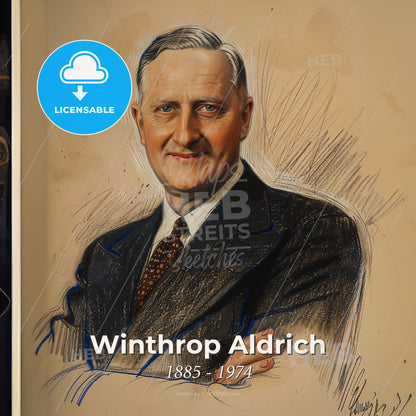 Winthrop Aldrich, 1885 - 1974, American banker - A Drawing Of A Man Print Template