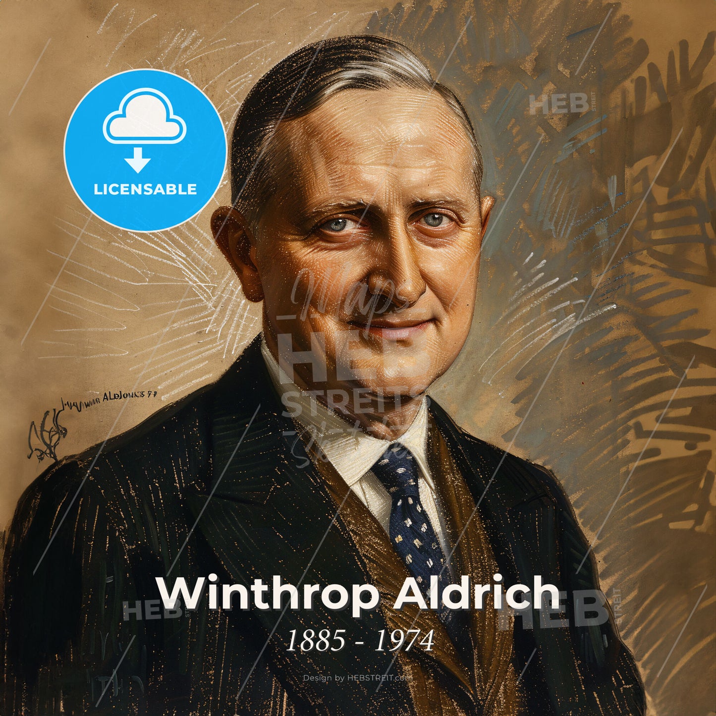 Winthrop Aldrich, 1885 - 1974, American banker - A Man In A Suit Print Template